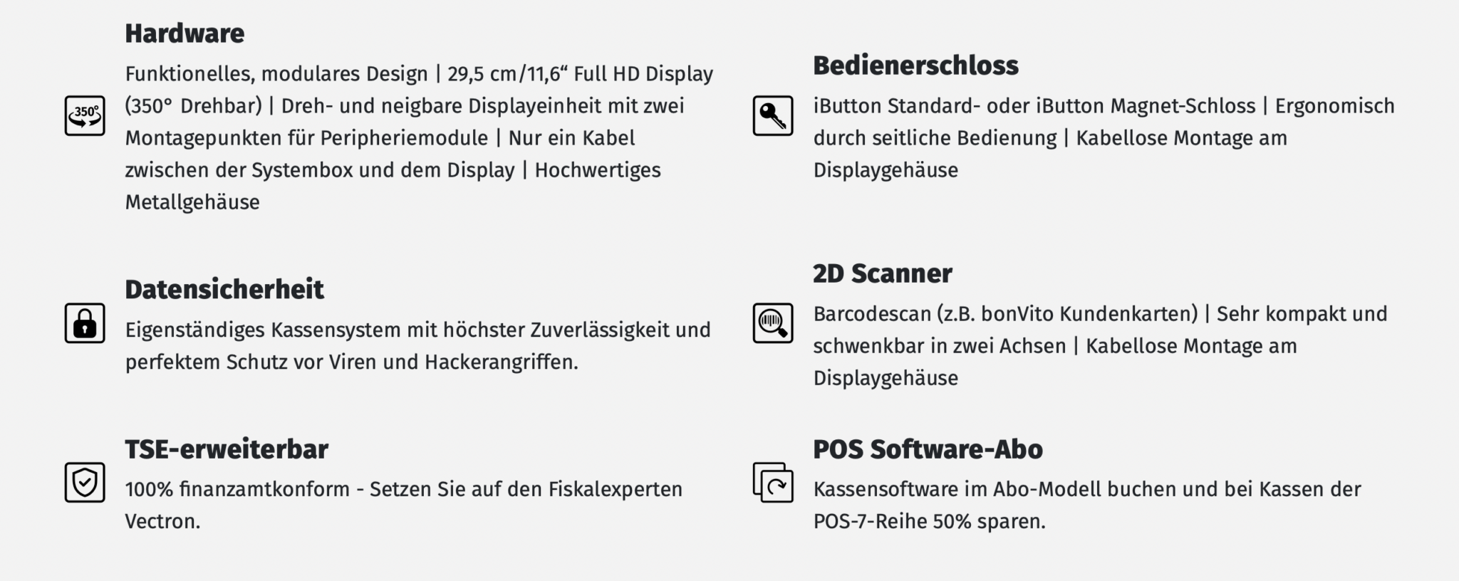 Hardware Software Vectron POS 7 Mini